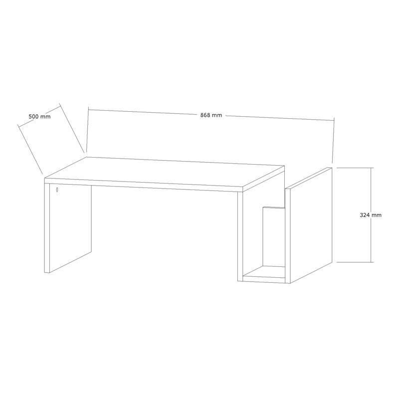 Τραπέζι σαλονιού Poko pakoworld σε oak απόχρωση 86.8x50x32,4εκ
