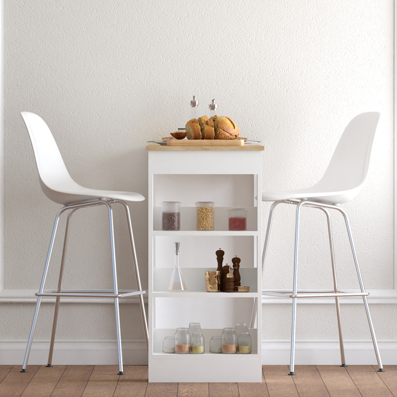 Τραπέζι μπαρ Riff pakoworld λευκό-sonoma 120x50x100εκ