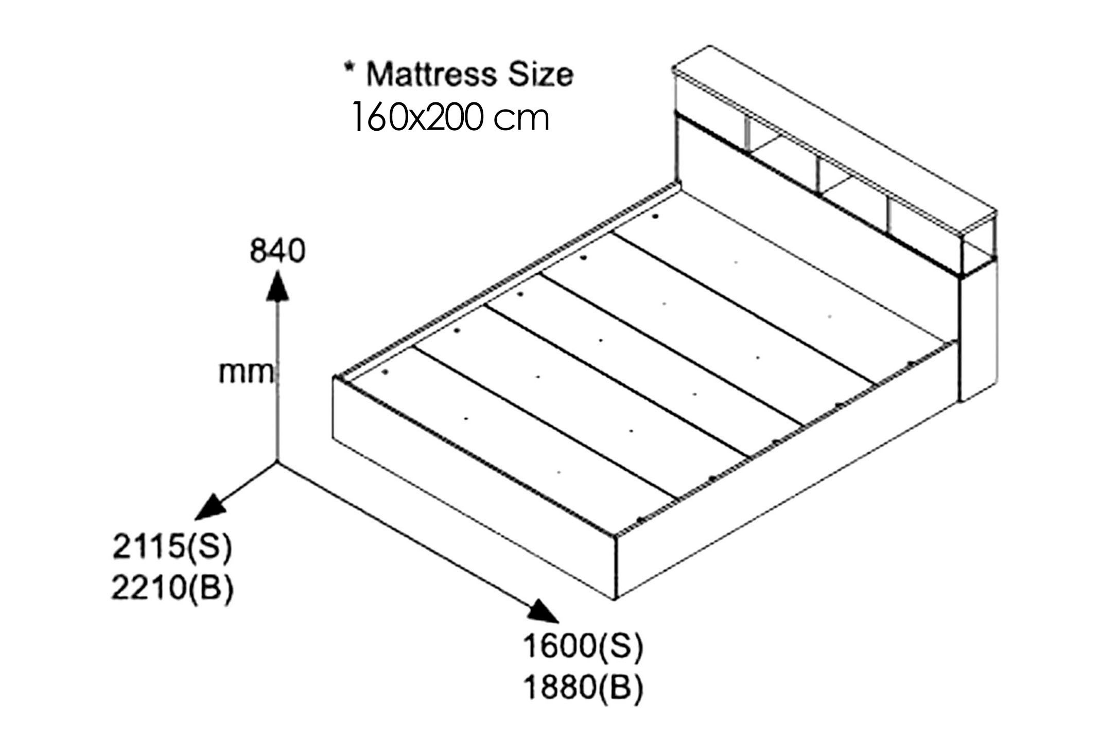 Κρεβάτι OLYMPUS pakoworld χρώμα wenge 160x200εκ