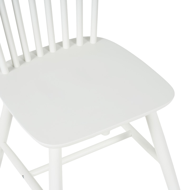 Καρέκλα Melia pakoworld rubberwood σε λευκή απόχρωση 45x51x87εκ