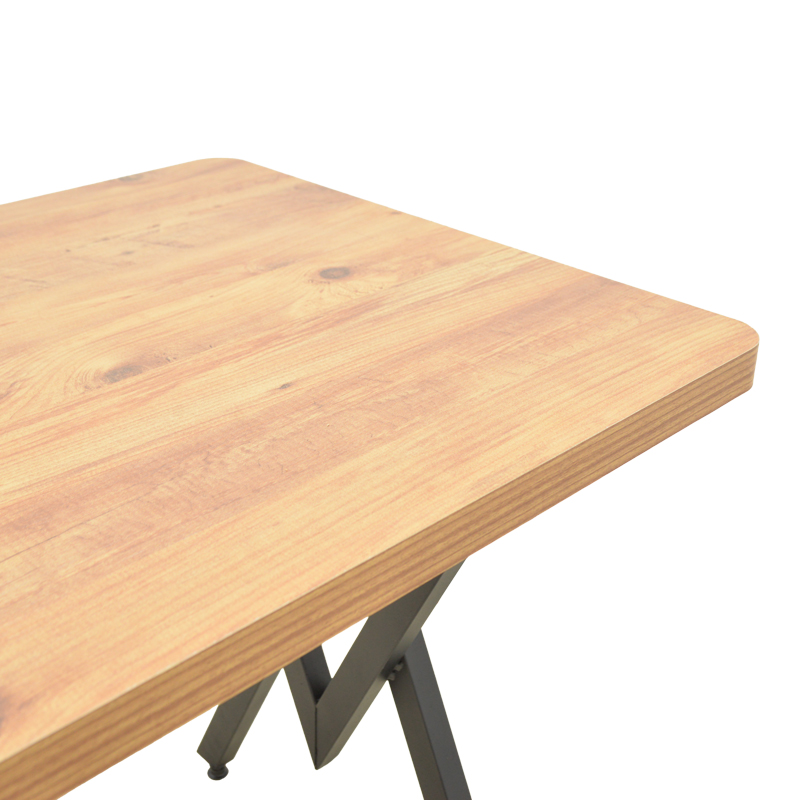 Τραπέζι Vertex pakoworld oak με μαύρα μεταλλικά πόδια 110x70x72εκ