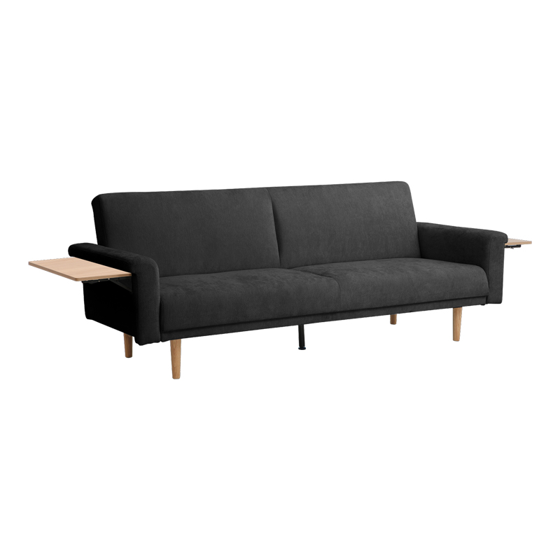 Καναπες-κρεβάτι Flexo pakoworld υφασμα ανθρακί 220x84.5x82εκ