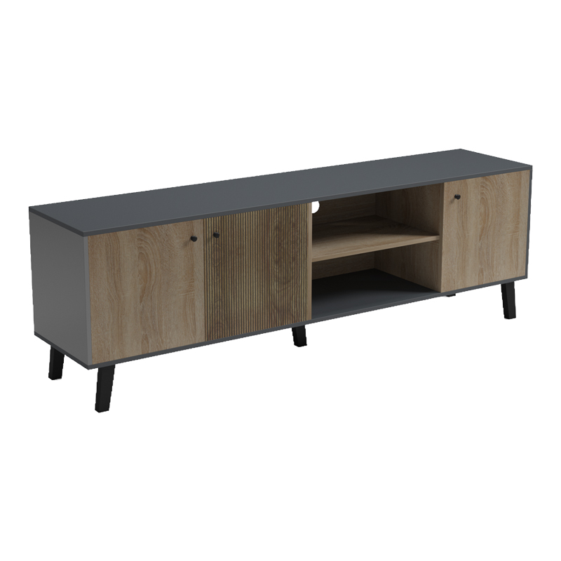 Έπιπλο τηλεόρασης Tuscany pakoworld sonoma-ανθρακί 180x41x51εκ