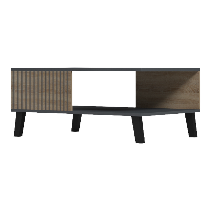 Τραπεζάκι σαλονιού Tuscany pakoworld sonoma-ανθρακί 83x54x34εκ
