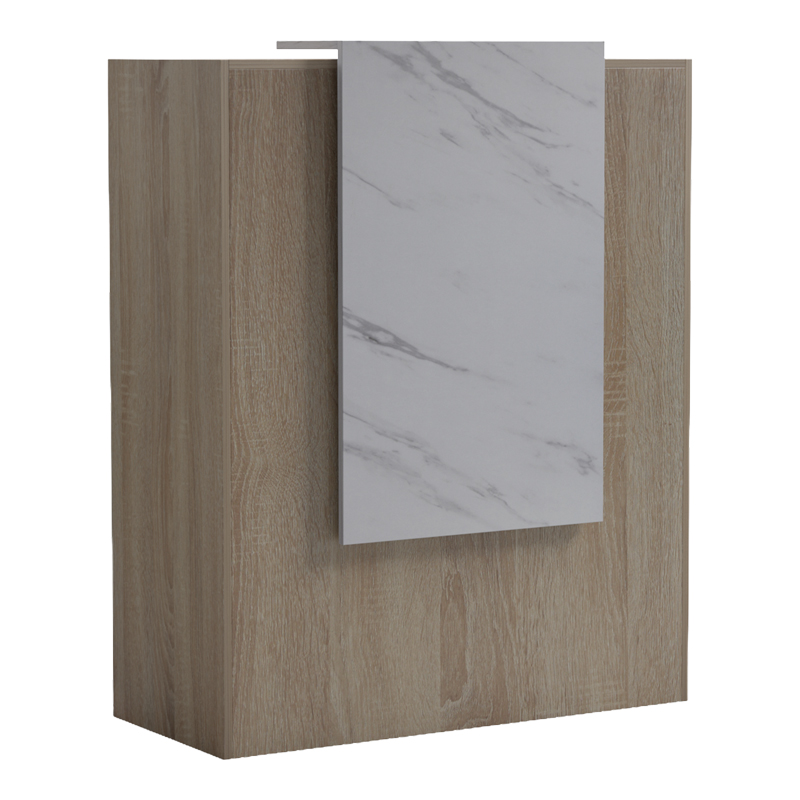 Γραφείο reception Zowel pakoworld με led sonoma-λευκή όψη μαρμάρου 90x40x110εκ