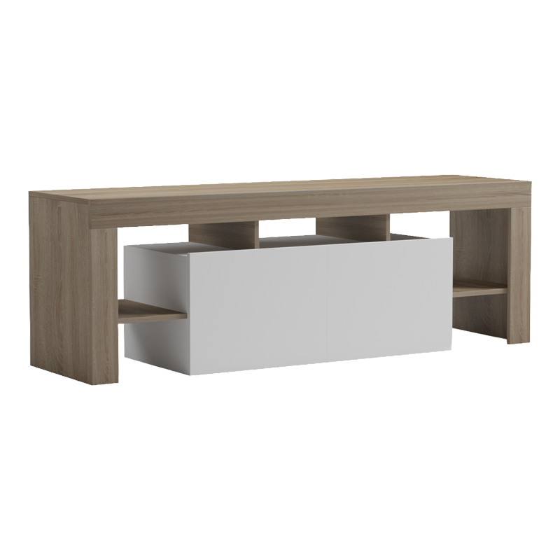 Έπιπλο τηλεόρασης Liner pakoworld sonoma-λευκό 150x40x50εκ