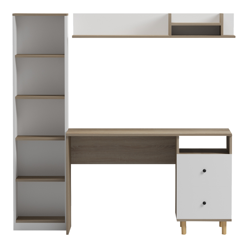 Σύνθεση γραφείου Kontor pakoworld sonoma-λευκό 160x50x158,2εκ