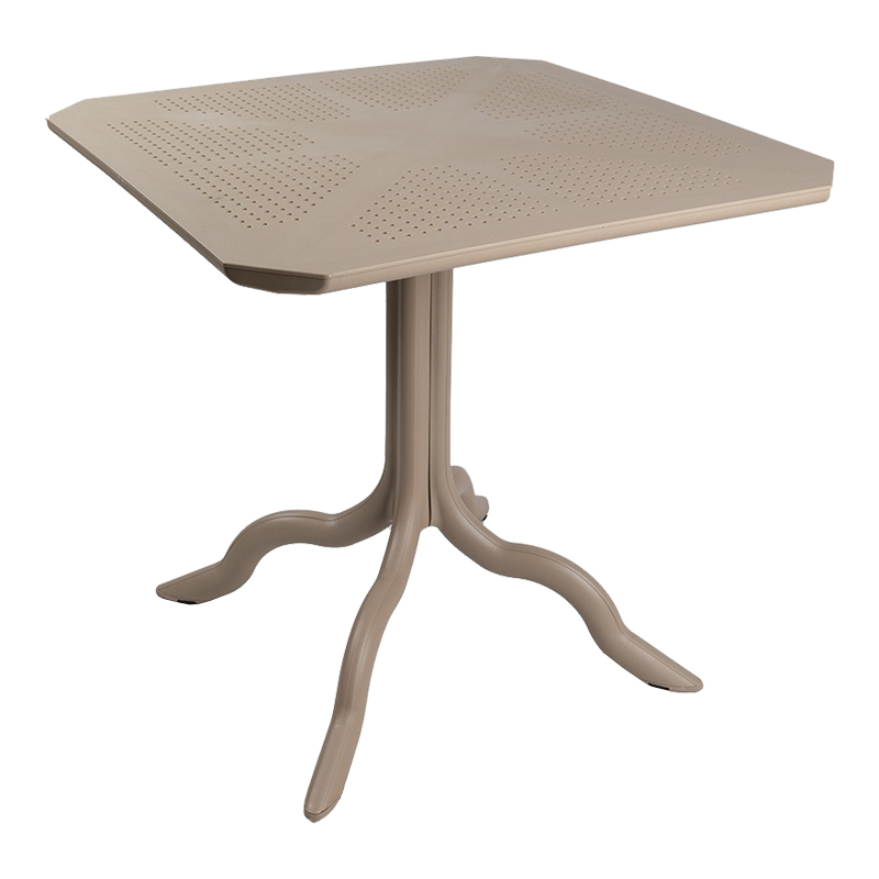 Τραπέζι Icon pakoworld PP σε απόχρωση cappucino 80x80x74.5εκ