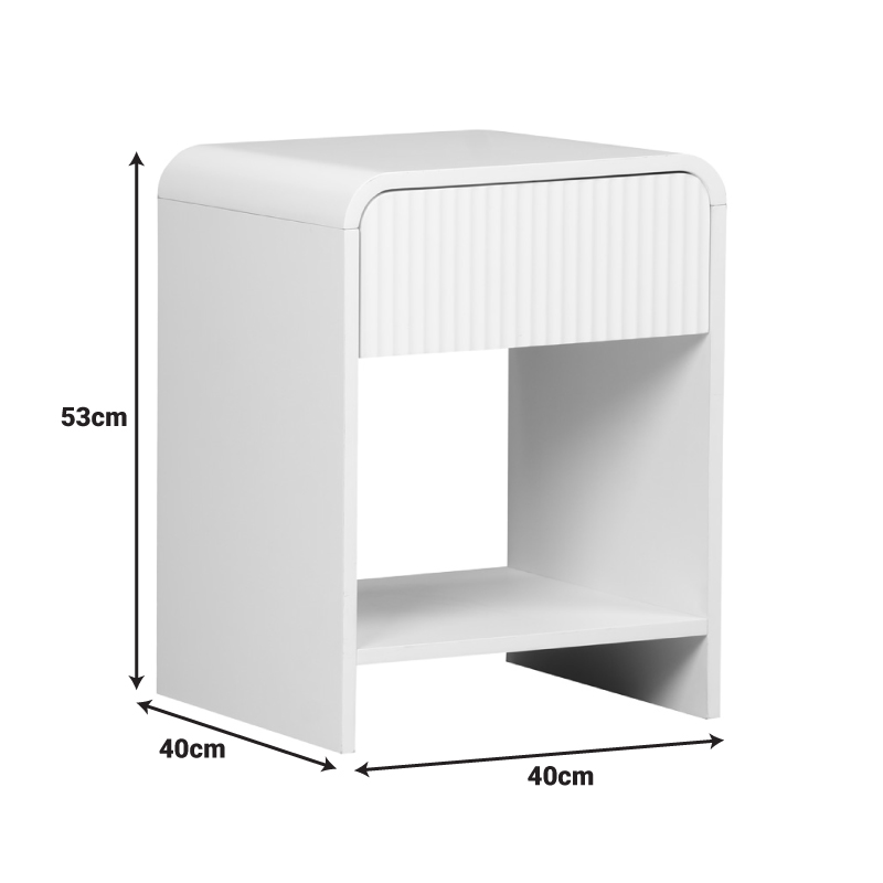 Κομοδίνο Lemperto pakoworld MDF σε λευκή απόχρωση 40x40x53εκ