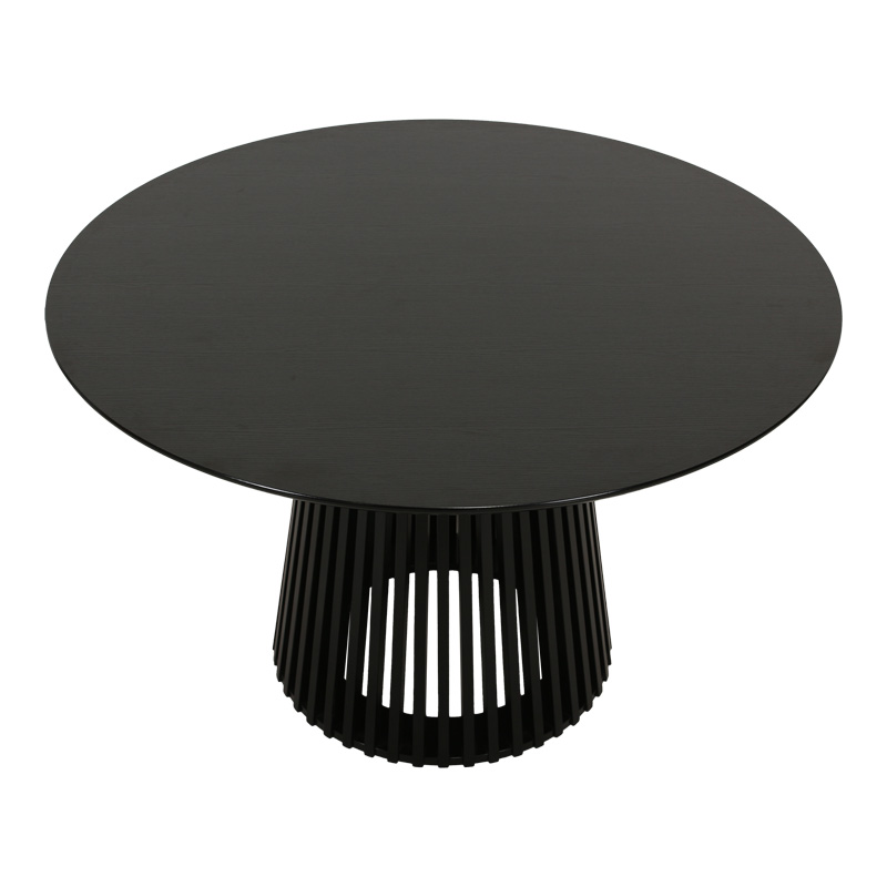 Τραπέζι Domonic pakoworld mdf σε μαύρη απόχρωση Φ120x75εκ