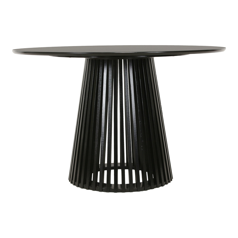 Τραπέζι Domonic pakoworld mdf σε μαύρη απόχρωση Φ120x75εκ