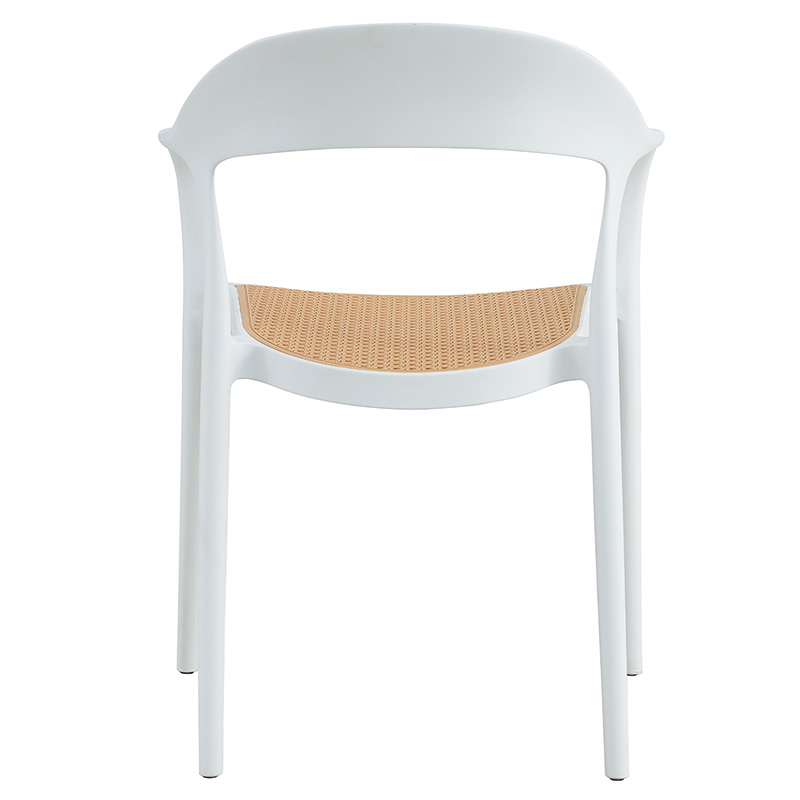 Πολυθρόνα Ember στοιβαζόμενη pakoworld με UV protection PP μπεζ- λευκό 52.5x56.5x81εκ.