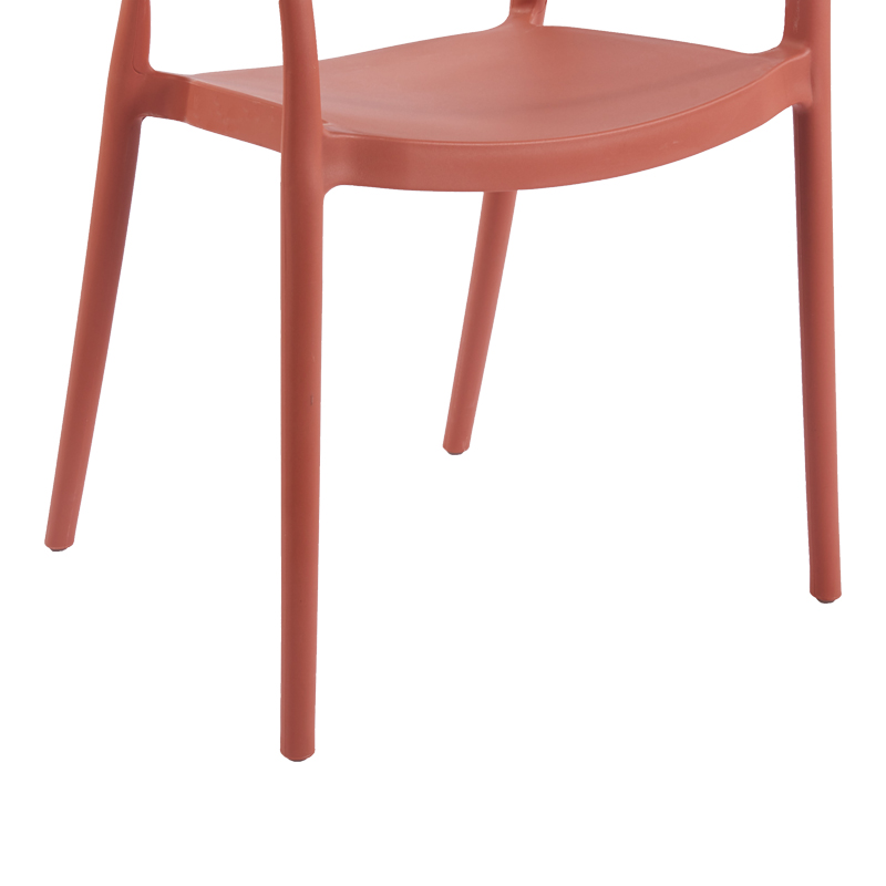 Πολυθρόνα Ankara pakoworld στοιβαζόμενη pp-pe rattan σε terracotta απόχρωση 54x55.5x77εκ