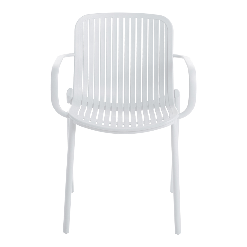 Πολυθρόνα Teragi στοιβαζόμενη pakoworld pp με UV protection λευκή 59x57x82εκ