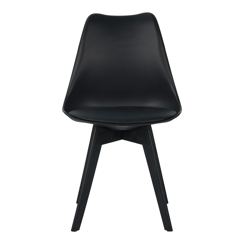 Καρέκλα Gaston I pakoworld PP-PU σε μαύρη απόχρωση 48.5x53.5x81.5εκ