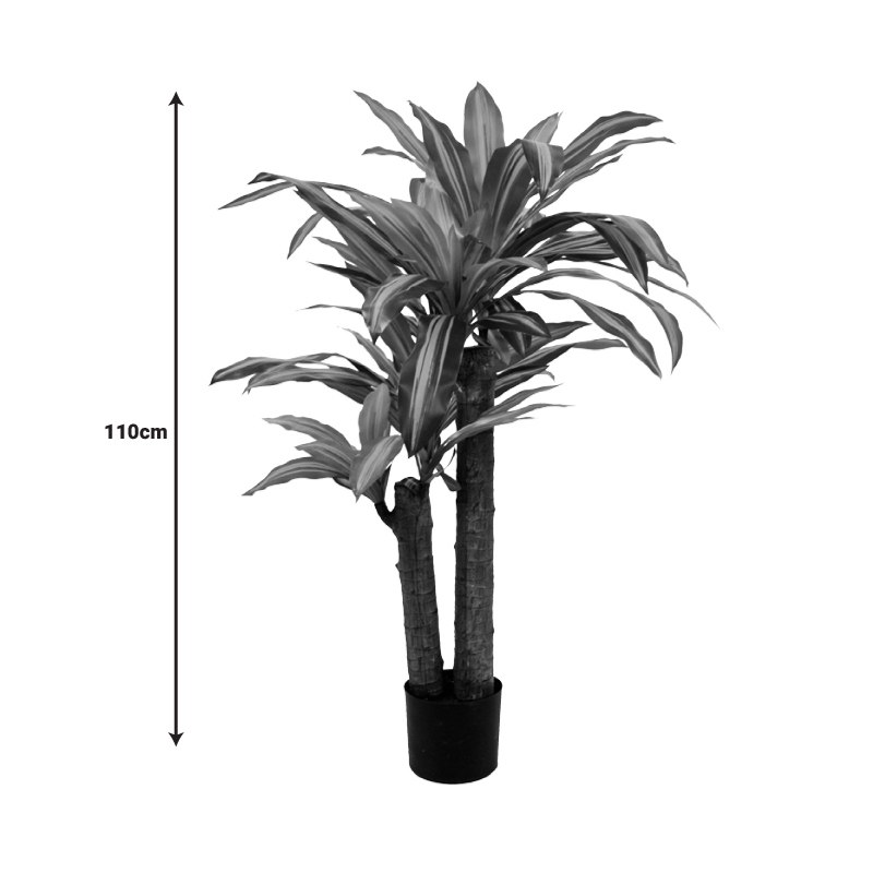 Διακοσμητικό φυτό Dracaena σε γλάστρα Inart πράσινο pp Υ110εκ