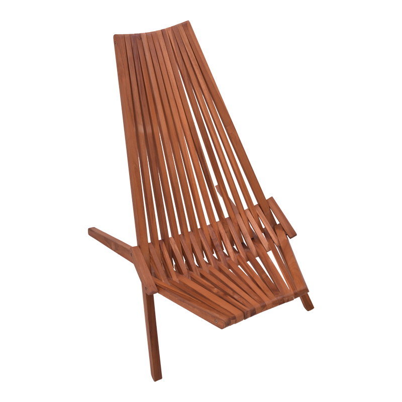 Πολυθρόνα Phoenox pakoworld πτυσσόμενη φυσικό teak ξύλο 65x90x87εκ