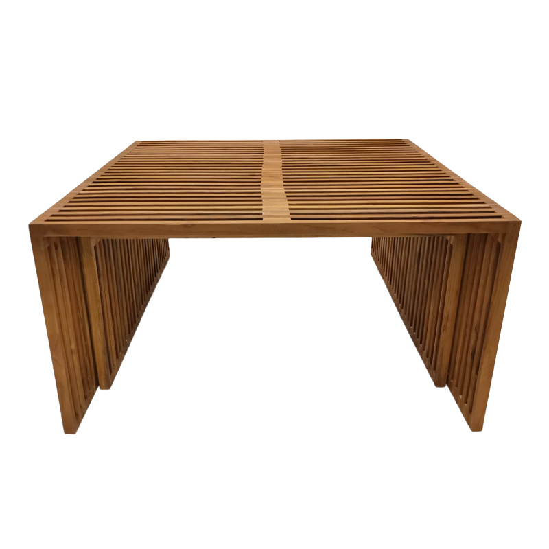 Τραπέζι Tinnie I pakoworld σετ 2τεμ teak ξύλο σε φυσική απόχρωση