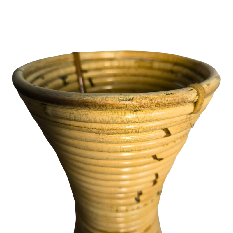 Βάζο Virnia Inart pe rattan σε φυσική απόχρωση Φ40x70εκ
