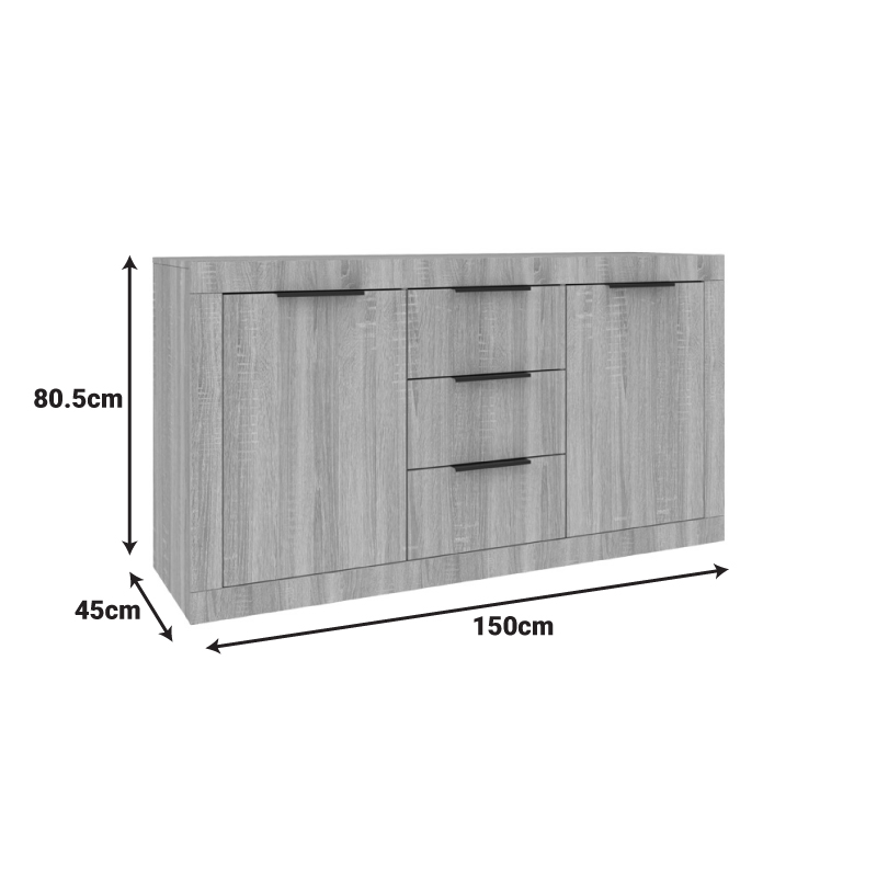 Μπουφές Doha pakoworld σε sonoma απόχρωση 150x45x80.5εκ