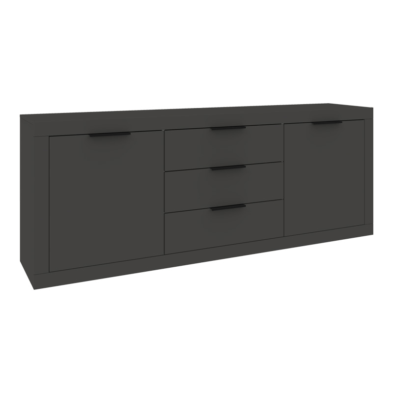 Μπουφές Doha pakoworld σε ανθρακί απόχρωση 210x45x80.5εκ