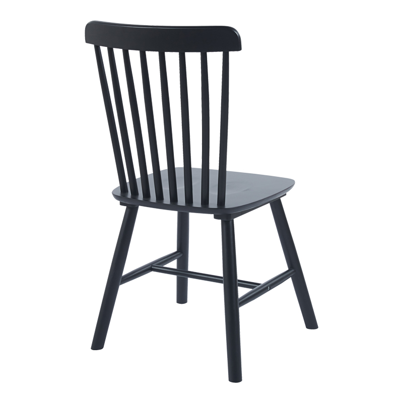 Καρέκλα Bristol pakoworld rubberwood σε μαύρη απόχρωση 45x51x86εκ