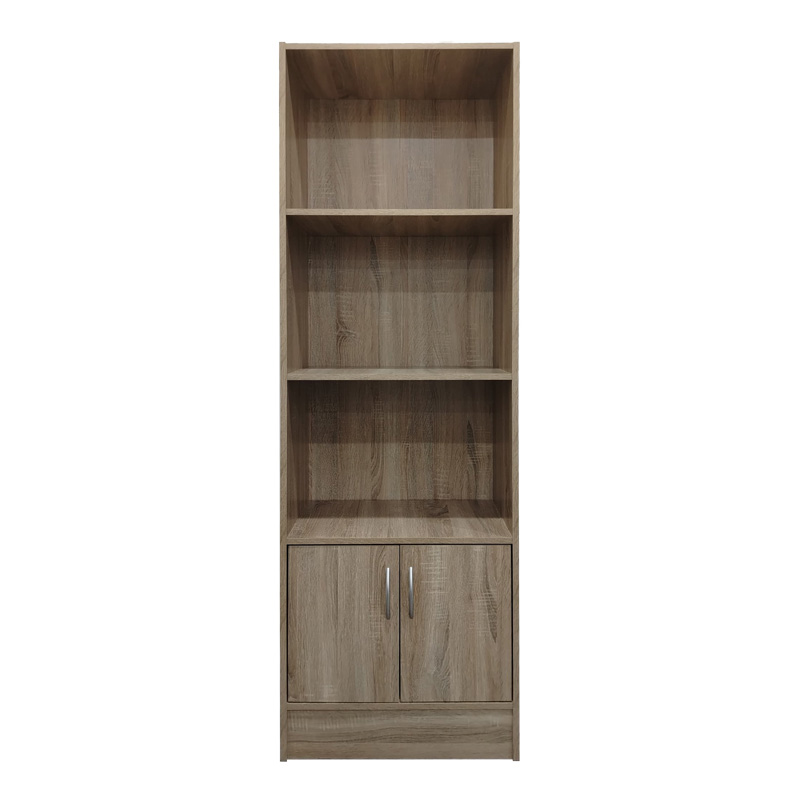 Βιβλιοθήκη Tekaro pakoworld σε sonoma απόχρωση 57x33x180εκ