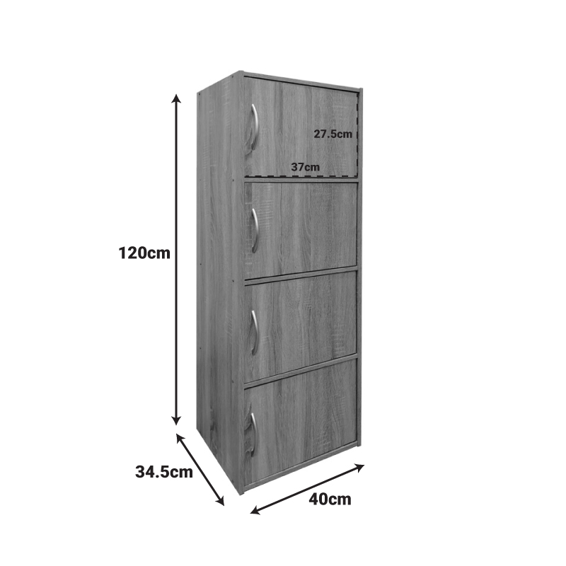 Ντουλάπι-στήλη Soline pakoworld σε sonoma απόχρωση 40x34.5x120εκ
