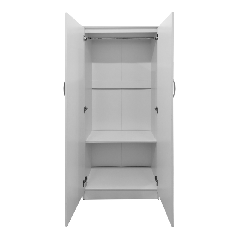 Ντουλάπα δίφυλλη Athos pakoworld σε λευκή απόχρωση 80x42x180εκ