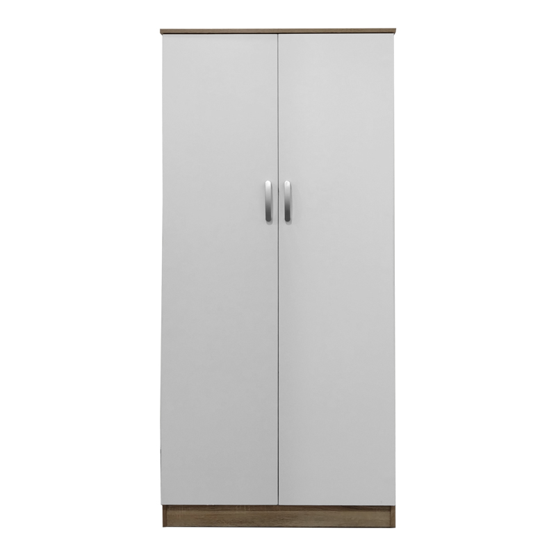 Ντουλάπα δίφυλλη Athos pakoworld σε sonoma-λευκή απόχρωση 80x42x180εκ