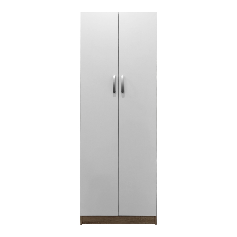 Ντουλάπα δίφυλλη Athos pakoworld σε sonoma-λευκή απόχρωση 60x42x180εκ