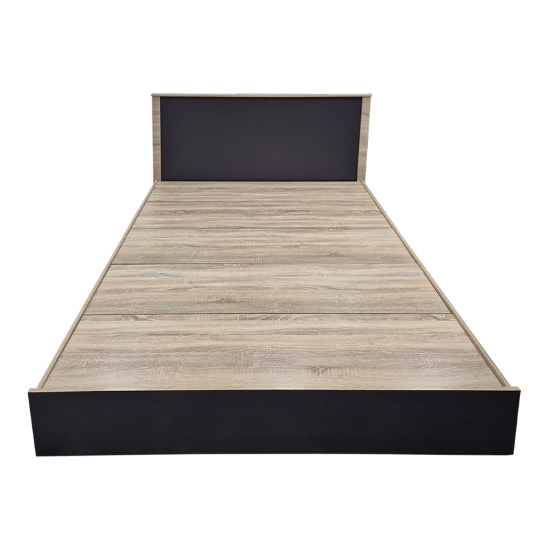 Κρεβάτι Athos pakoworld σε sonoma-ανθρακί απόχρωση 160x200εκ