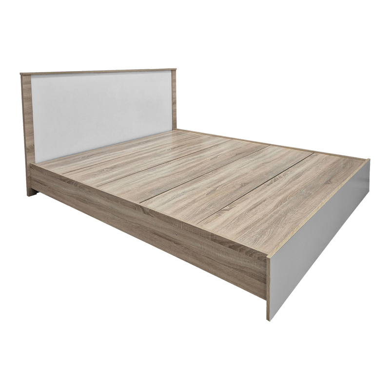 Κρεβάτι Athos pakoworld σε sonoma-λευκό απόχρωση 160x200εκ