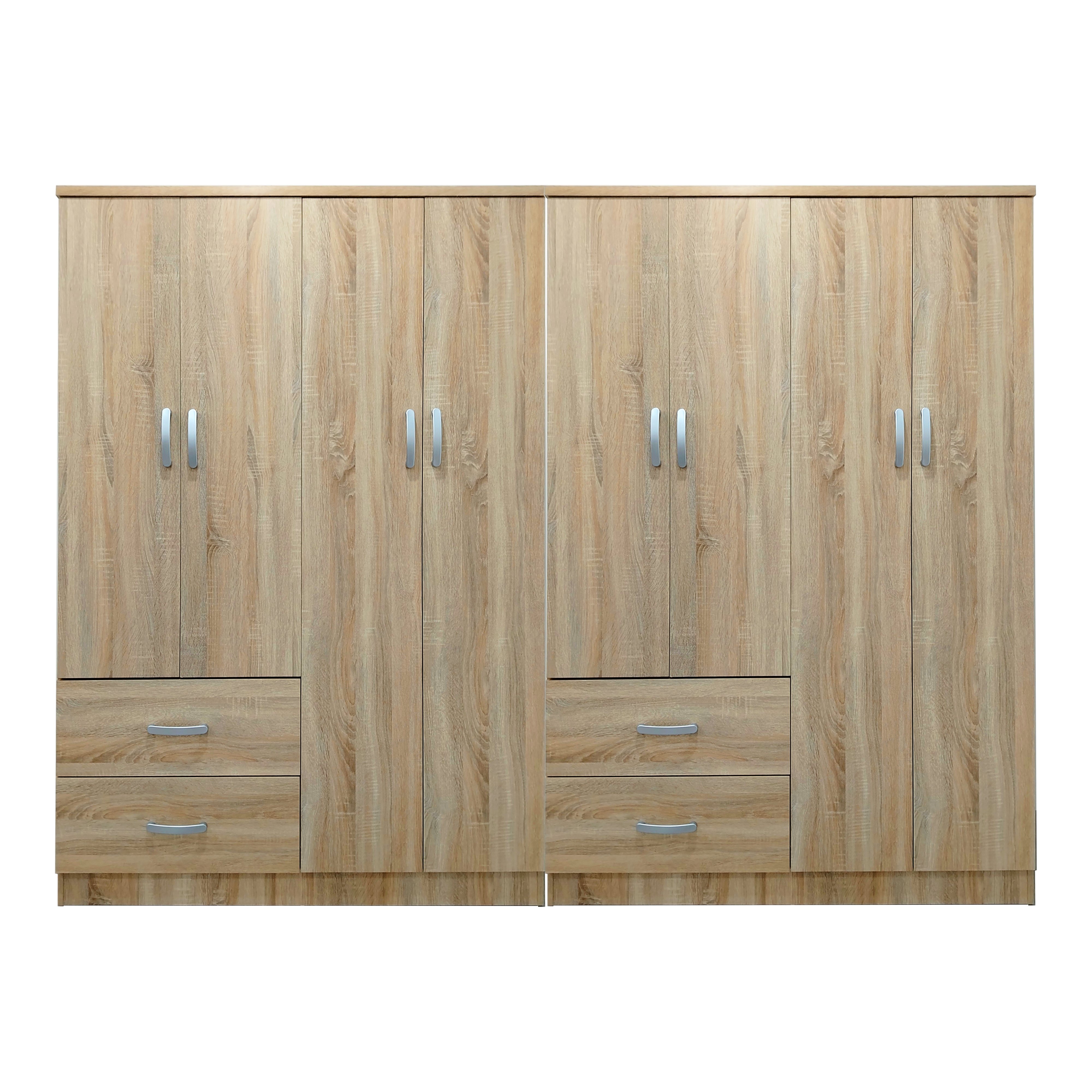 Ντουλάπα οχτάφυλλη Athos pakoworld sonoma 241x42x181εκ