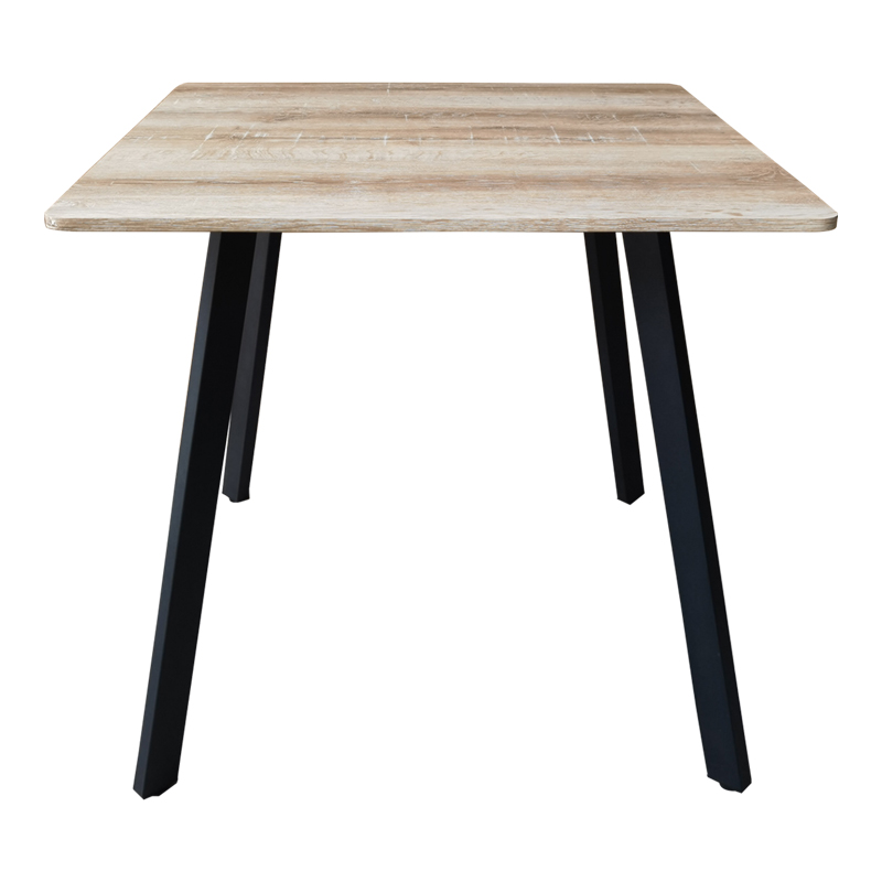 Τραπέζι Squaro pakoworld sonoma mdf με μαύρα μεταλλικά πόδια 80x80x75εκ