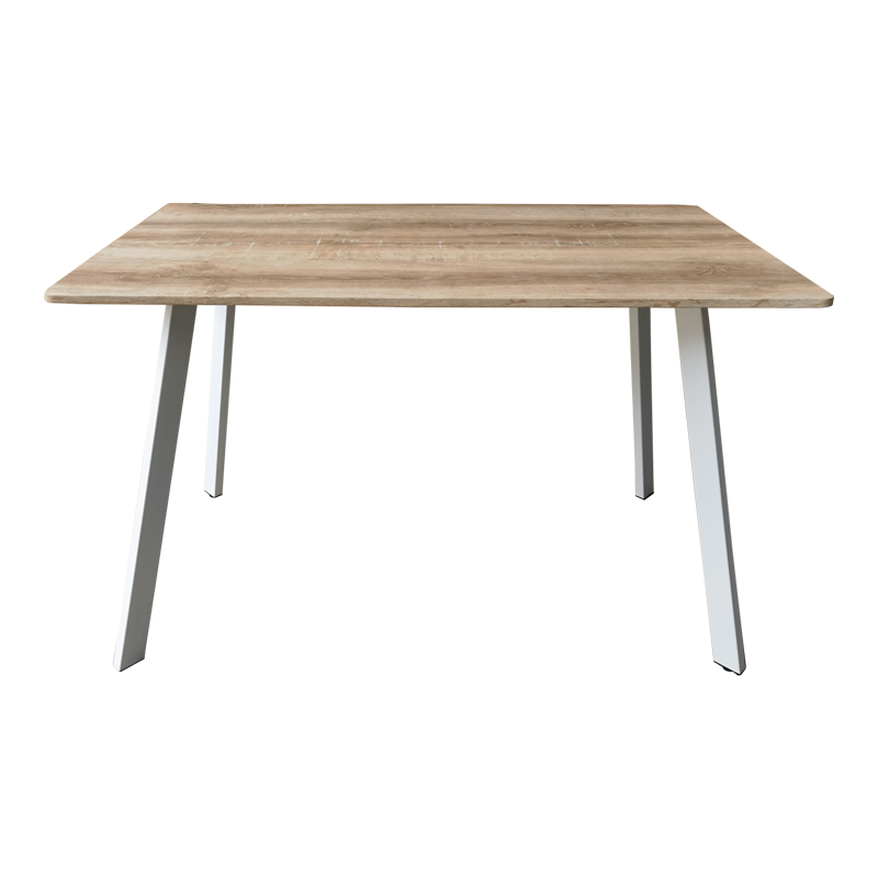 Τραπέζι Squaro pakoworld sonoma mdf με λευκά μεταλλικά πόδια 120x70x75εκ