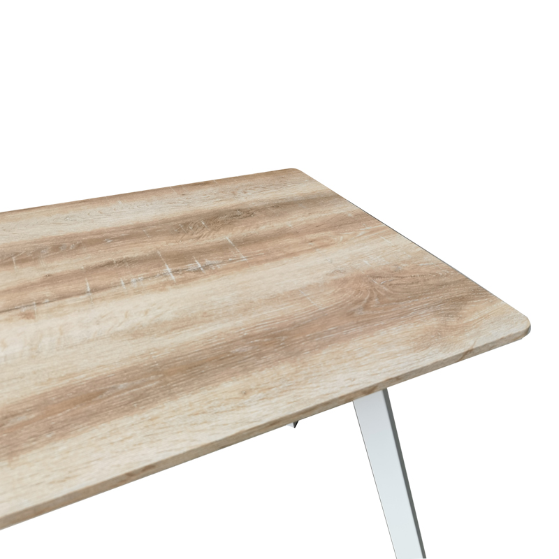 Τραπέζι Squaro pakoworld sonoma mdf με λευκά μεταλλικά πόδια 120x70x75εκ
