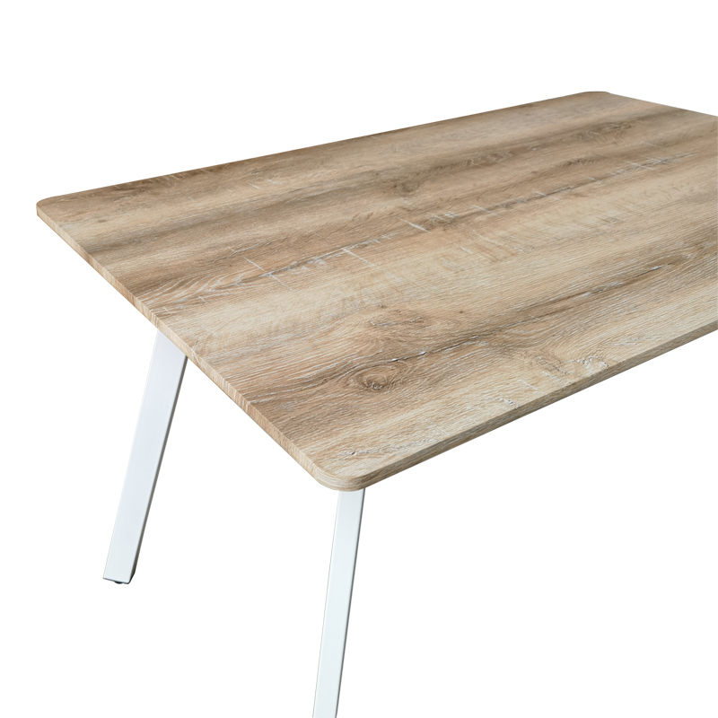 Τραπέζι Squaro pakoworld sonoma mdf με λευκά μεταλλικά πόδια 120x70x75εκ