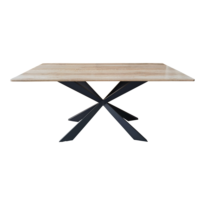Τραπέζι Aragne pakoworld sonoma mdf με μαύρα μεταλλικά πόδια 160x90x75εκ