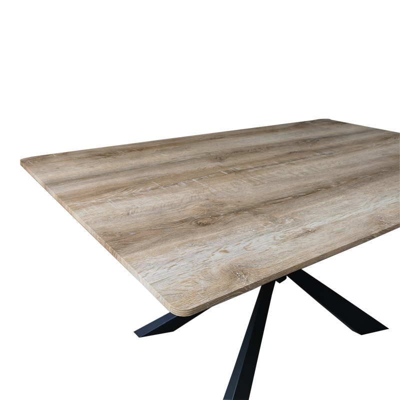 Τραπέζι Aragne pakoworld sonoma mdf με μαύρα μεταλλικά πόδια 160x90x75εκ