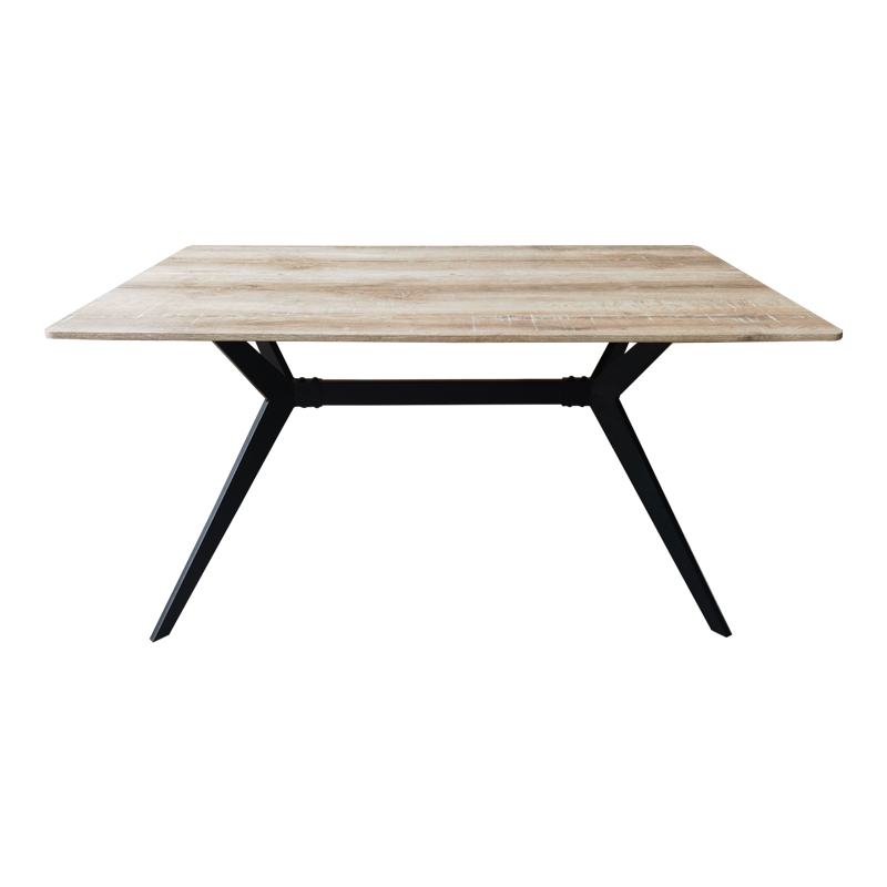 Τραπέζι Ezali pakoworld sonoma mdf με μαύρα μεταλλικά πόδια 140x80x75εκ