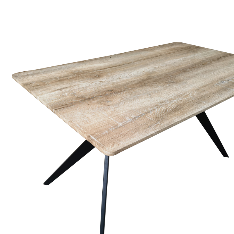 Τραπέζι Ezali pakoworld sonoma mdf με μαύρα μεταλλικά πόδια 140x80x75εκ