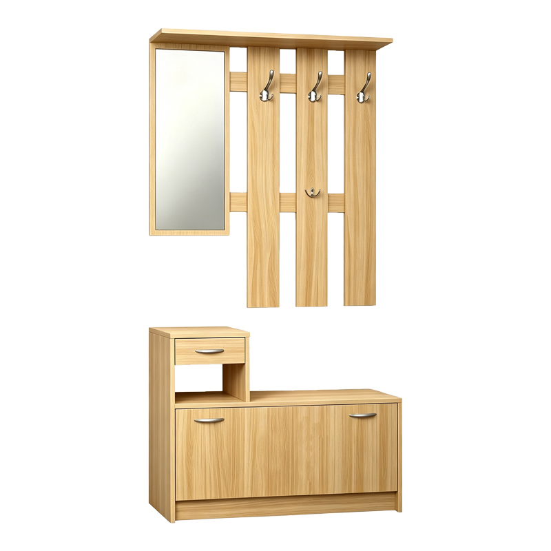 Έπιπλο εισόδου Jentia pakoworld  με καθρέπτη sonoma MDF 113x100x89εκ